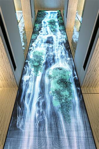 Universe of Water Particles on the Living Wall